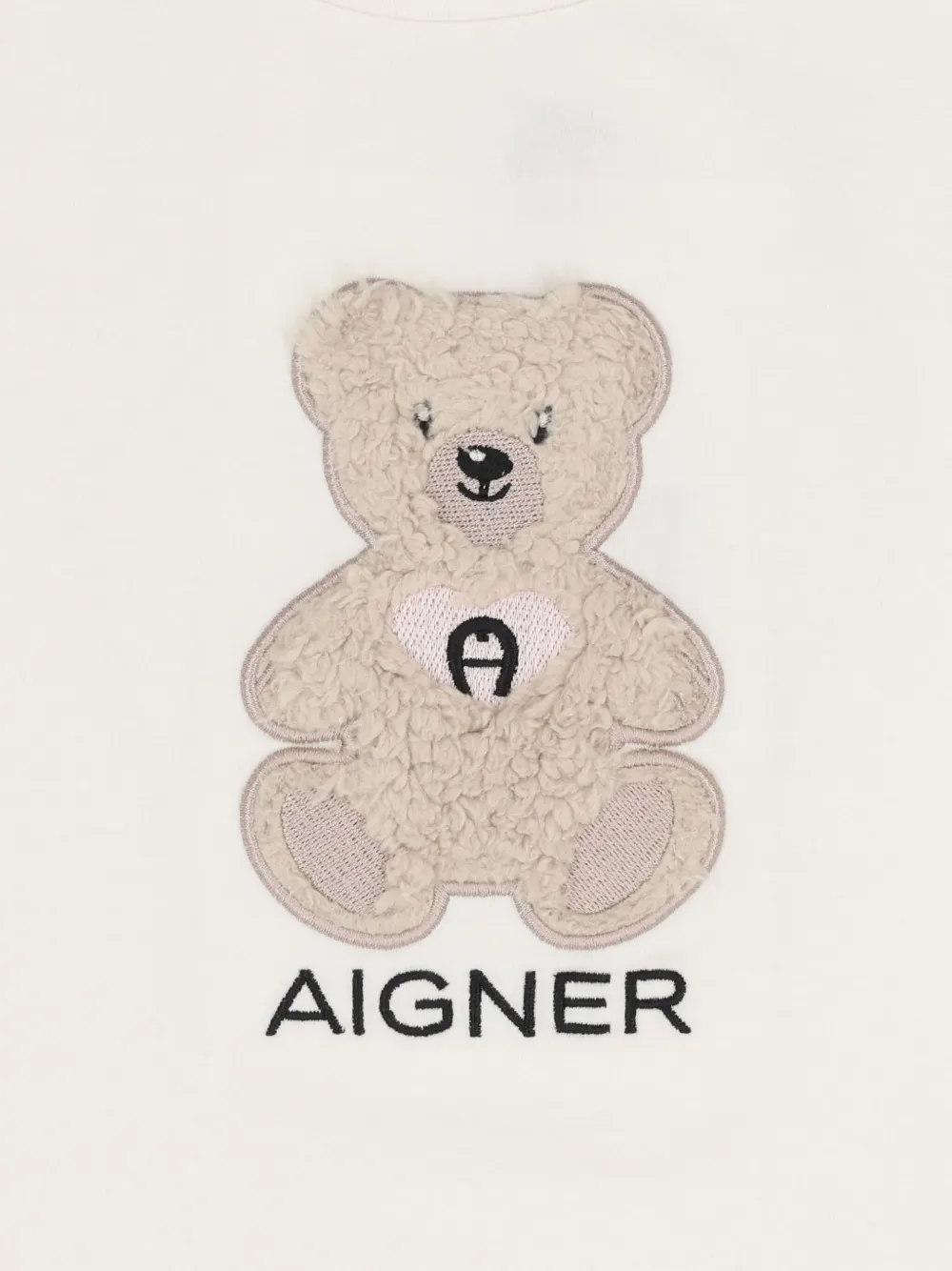 Aigner Kids T-shirt met teddybeer-applicatie en logo Wit