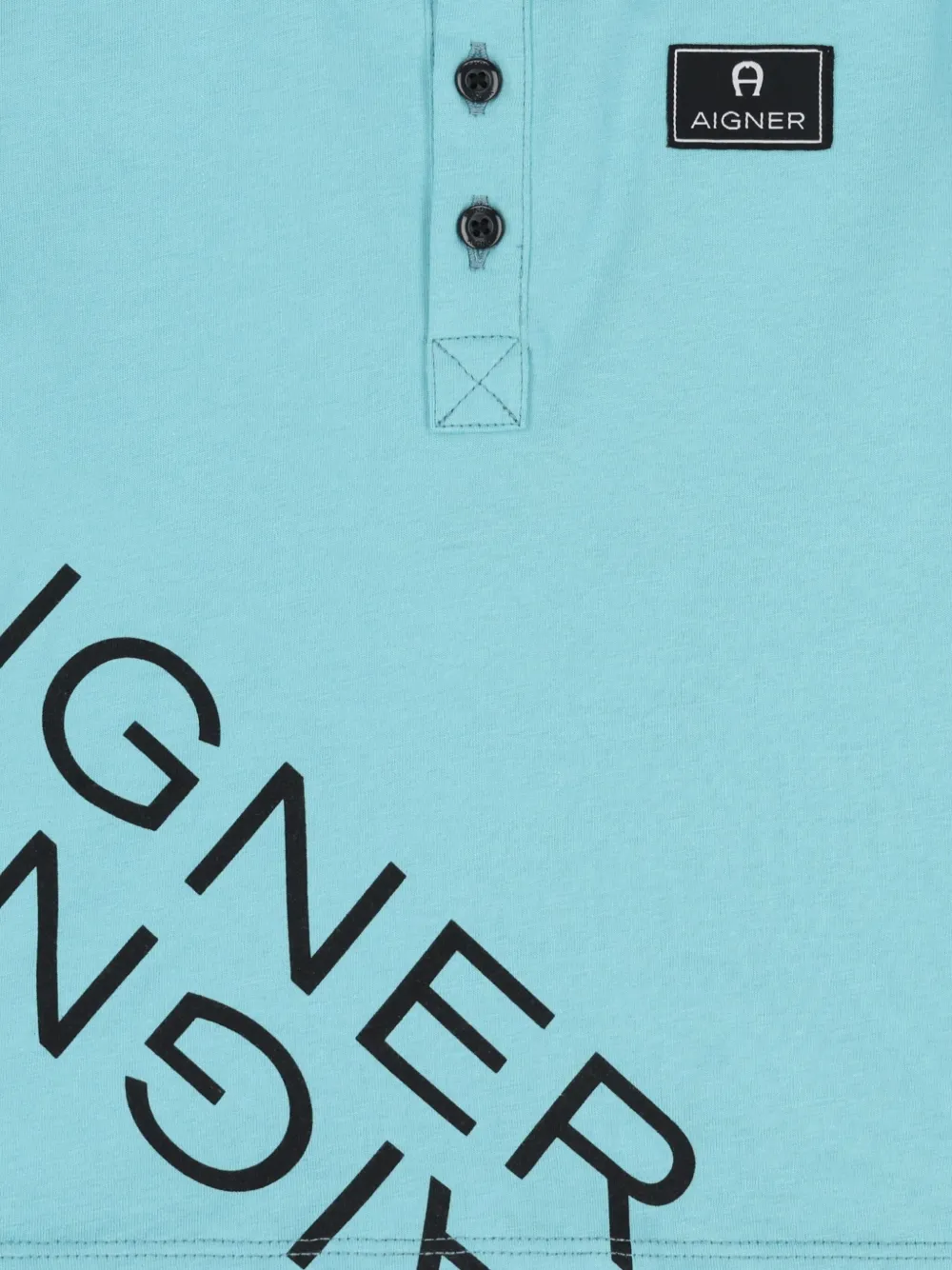 Aigner Logo-patch Polo Shirt In Blue