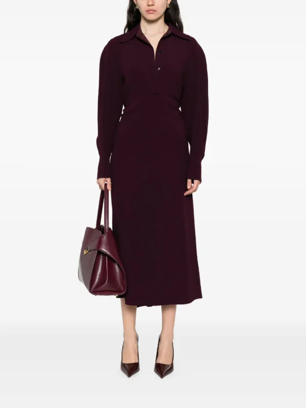 victoria beckham purple dress Its a lilac week at Trinny London, and Im channelling our new See The Light SPF 50+ Moisturiser in this dress. With so many hues to choose from, everyone can find a that This midi dress from Victoria Beckham features a sophisticated asymmetrical design with elegant draping at the waist Purple Victoria Victoria Beckham Dress