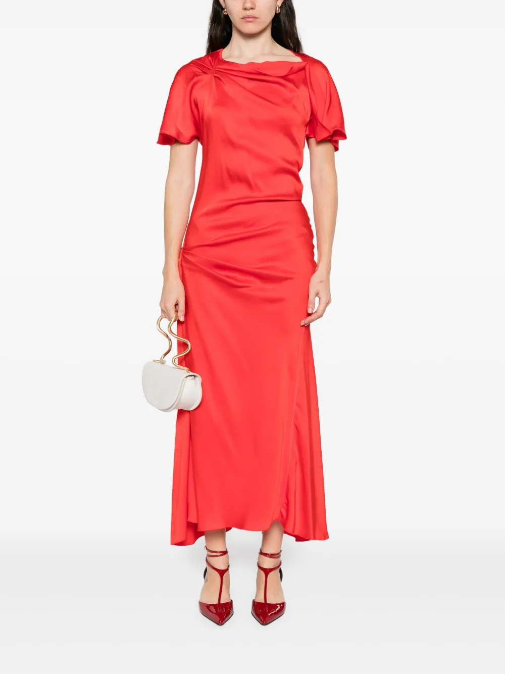Victoria Beckham draped-shoulder midi dress | Cocktail & Party Dresses | Image 2
