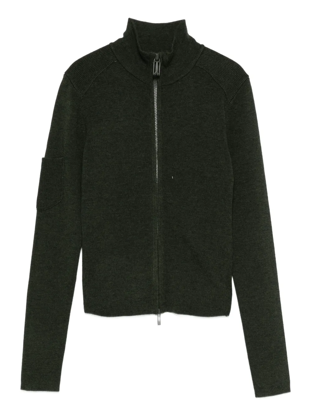 Victoria Beckham zip-front patch-pocket cardigan | Green | Image 1