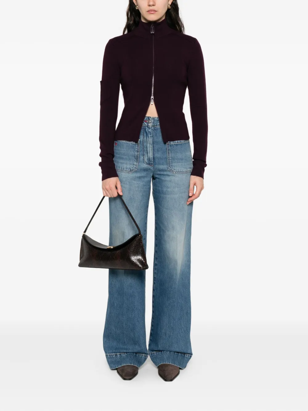 Victoria Beckham high-neck zip-front cardigan | Cardigans | Image 2