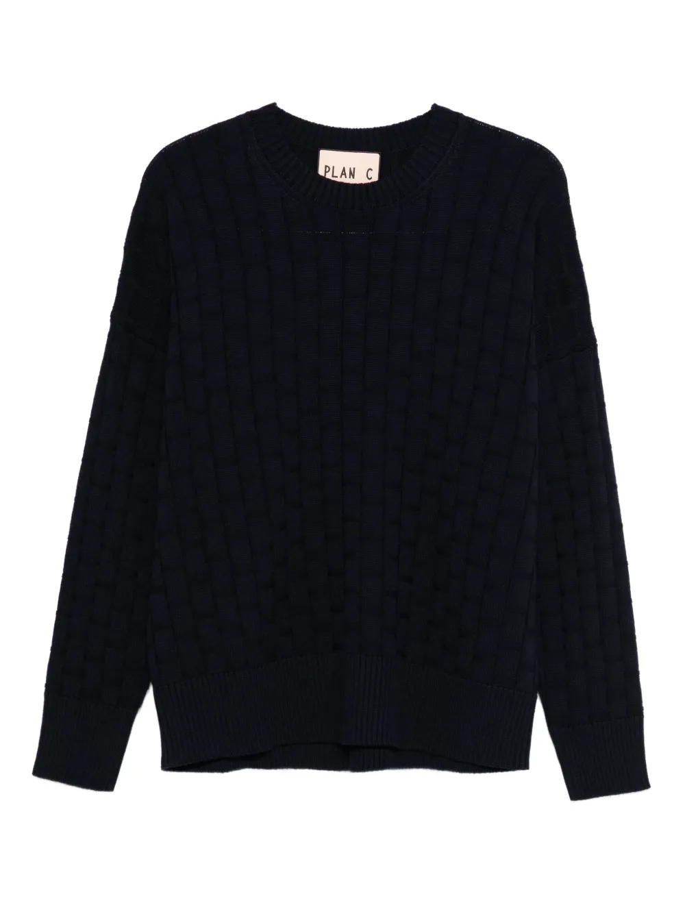 Plan C quilted crew-neck sweater | Blue | Image 1