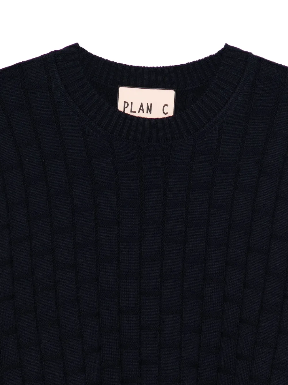 Plan C Gewatteerde trui met ronde hals Blauw