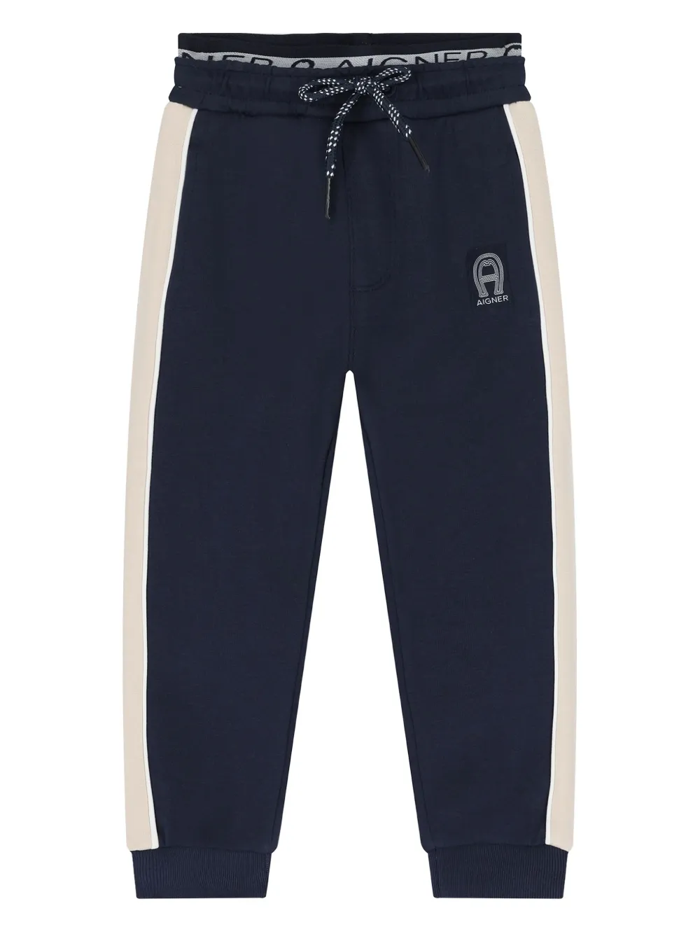 Aigner Logo-detail Side-stripe Tracksuit Bottoms In Blue