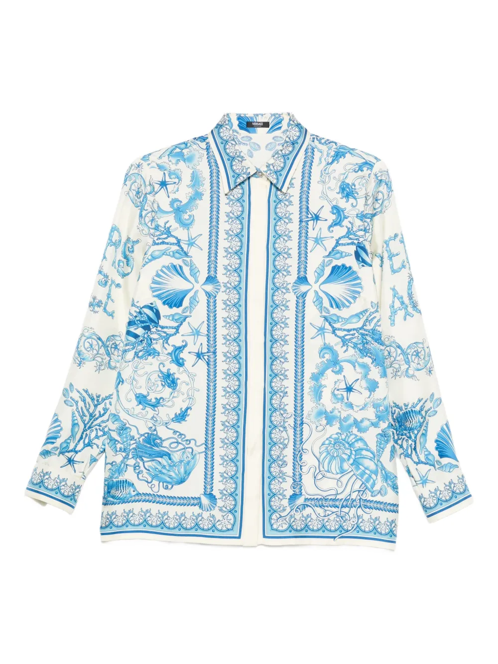 Versace seashell-print shirt | Blue | Image 1