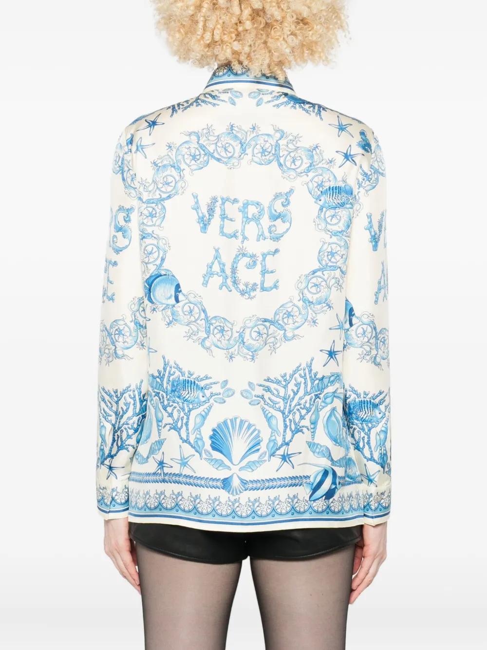 Versace Seashell-print Shirt In Multi