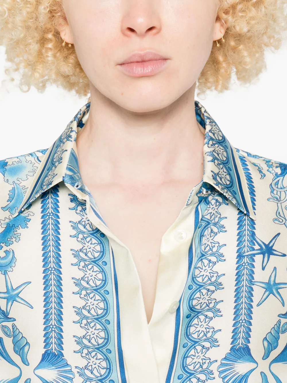 Versace Seashell-print Shirt In Multi