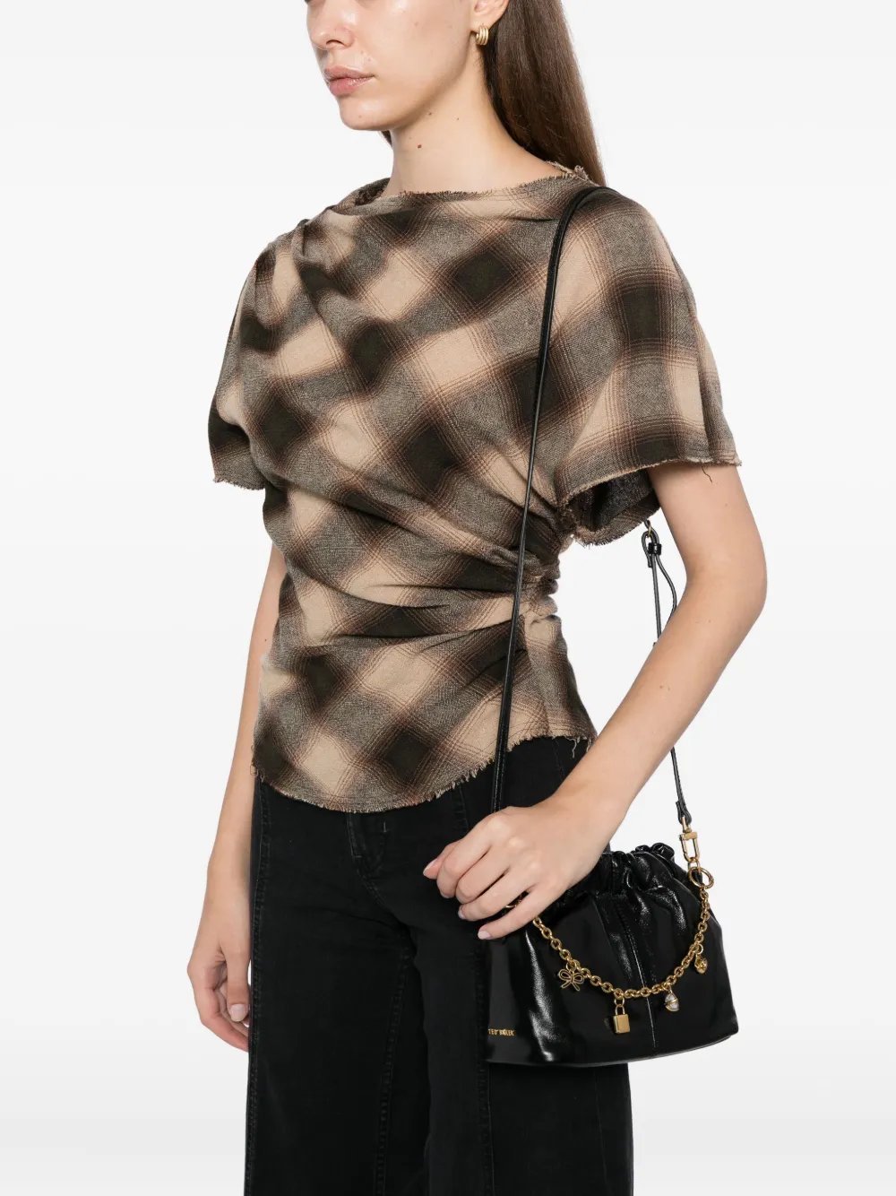 Ted Baker Essie Charm Bucket Bag In Black