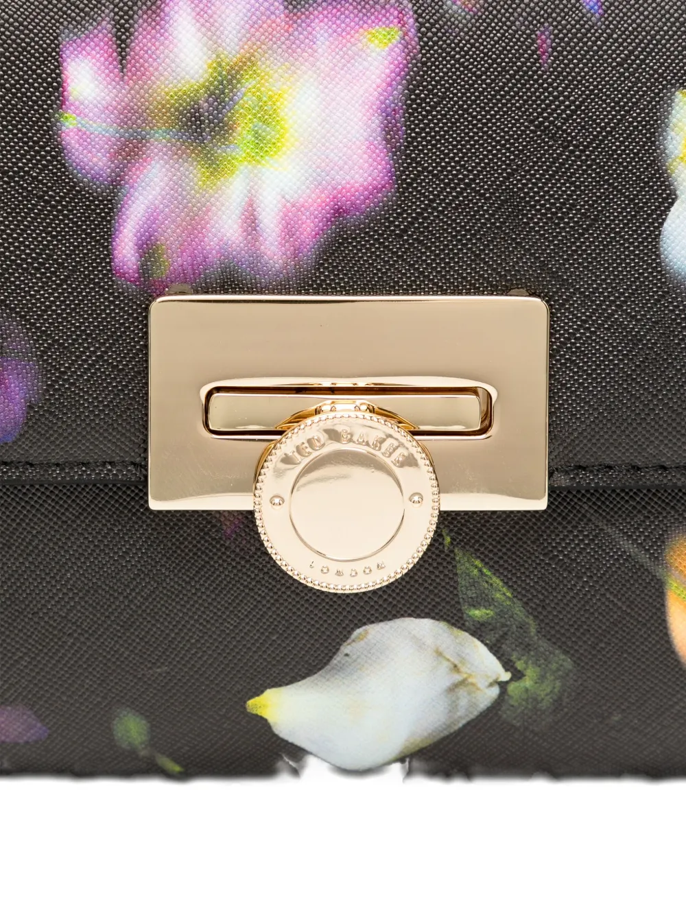 Ted Baker All-over Floral Print Crossbody Bag In Black