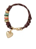 Roxanne Assoulin heart-charm braided bracelet - Brown