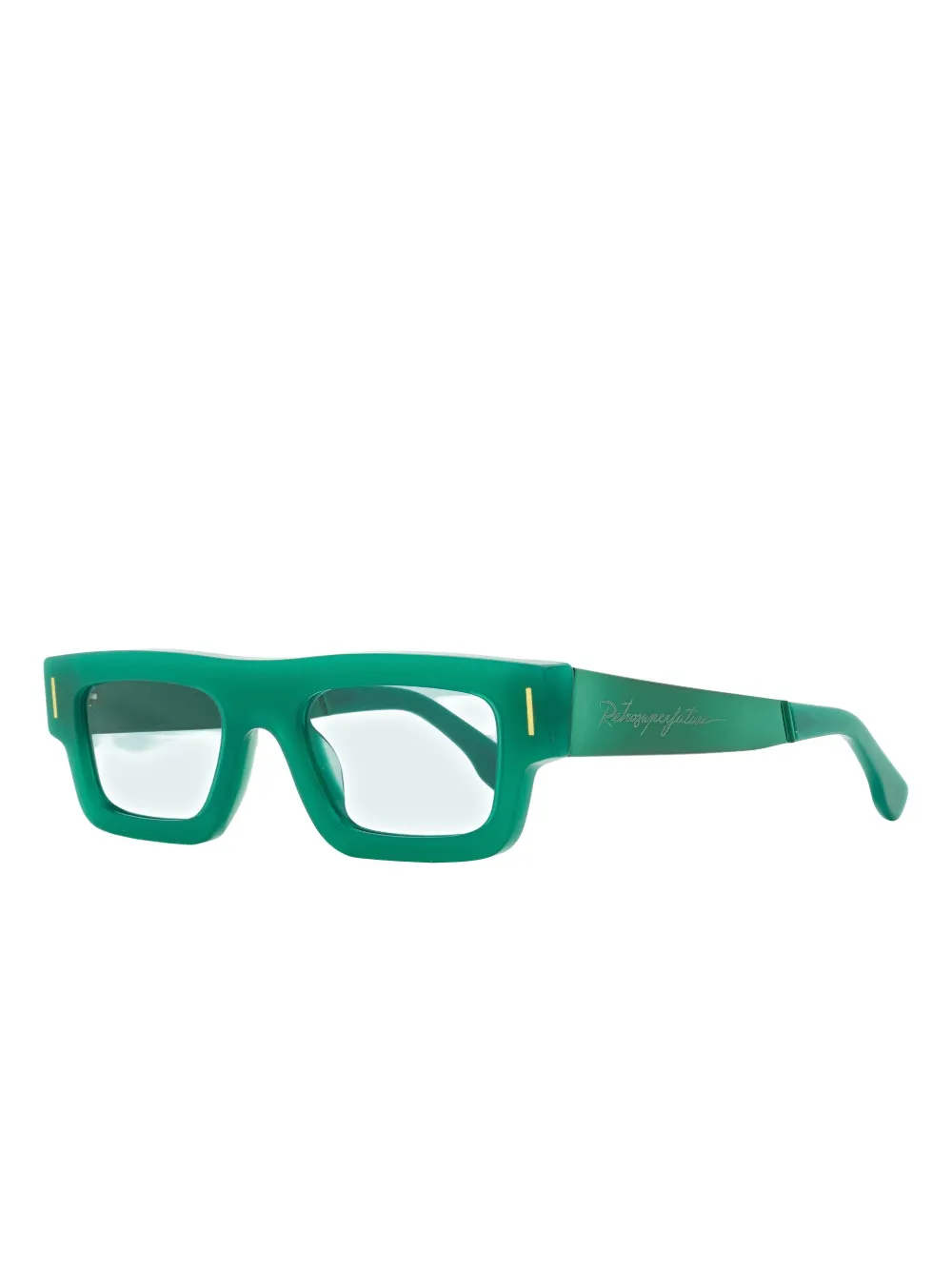 Retrosuperfuture low-profile rectangular sunglasses - Groen