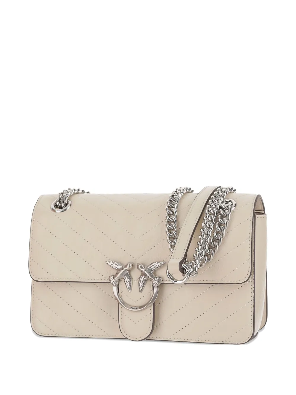 Pinko Classic Love Quilted Shoulder Bag In Neutral