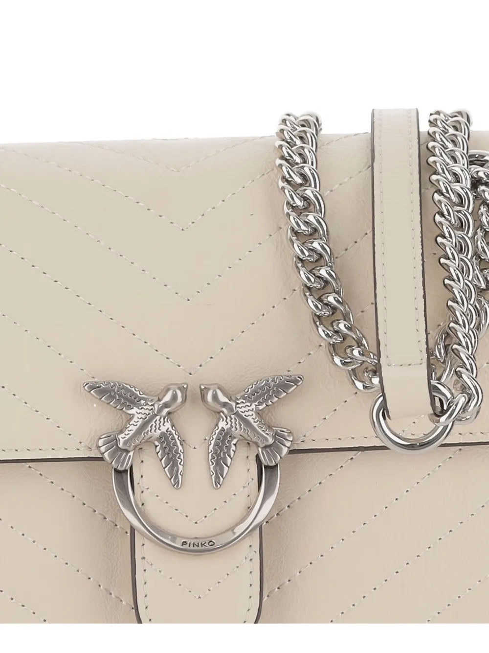 Pinko Classic Love Quilted Shoulder Bag In Neutral