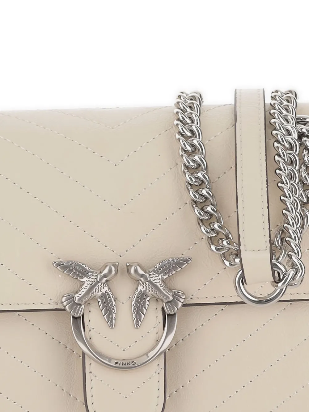 PINKO Classic Love gewatteerde schoudertas Beige