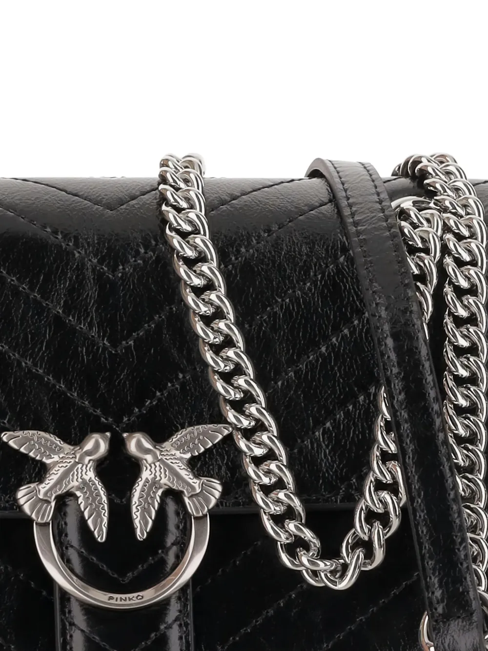 PINKO Classic Love gewatteerde schoudertas Zwart