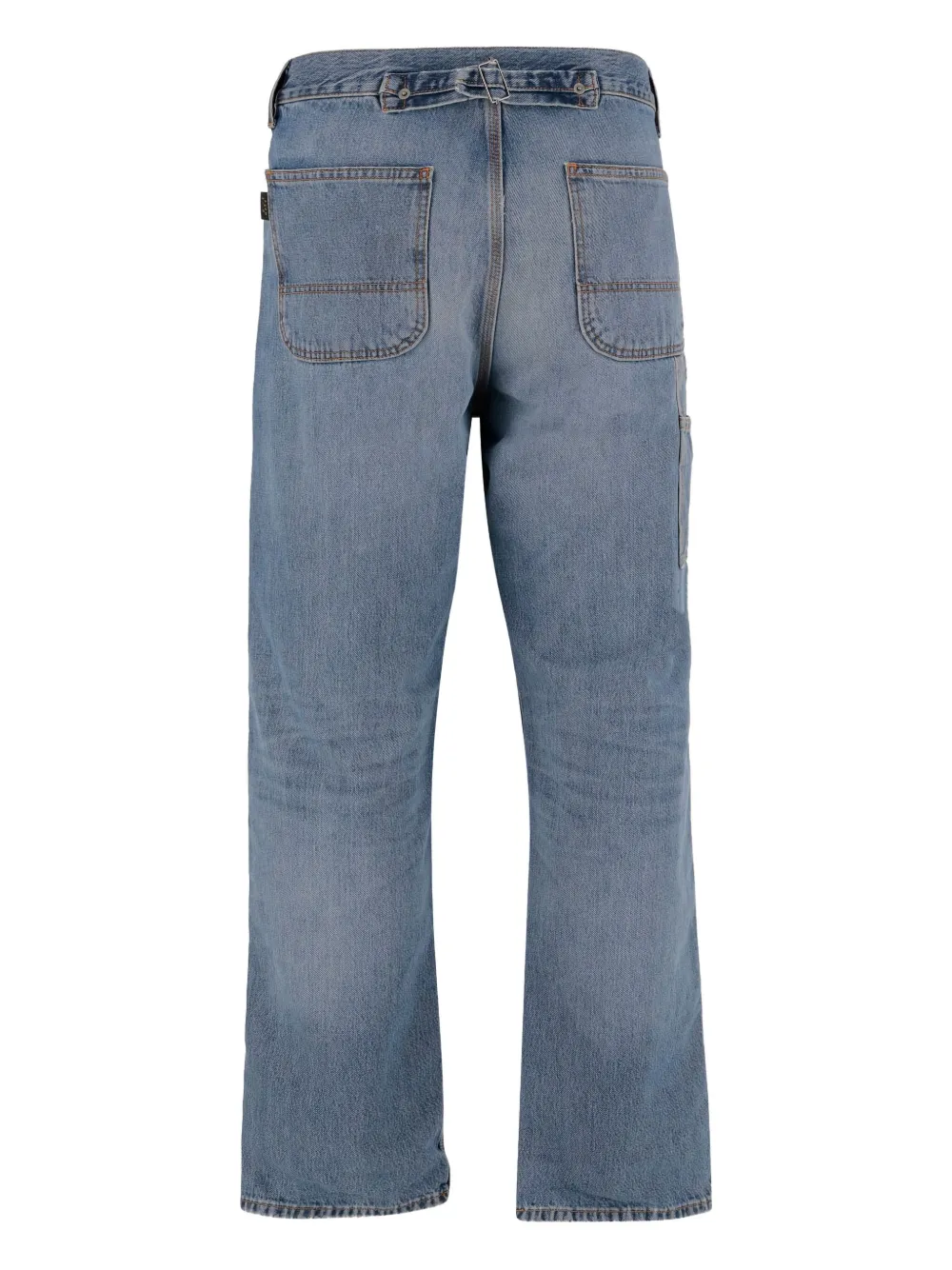 Haikure Contrast-stitching Cotton Jeans In Blue