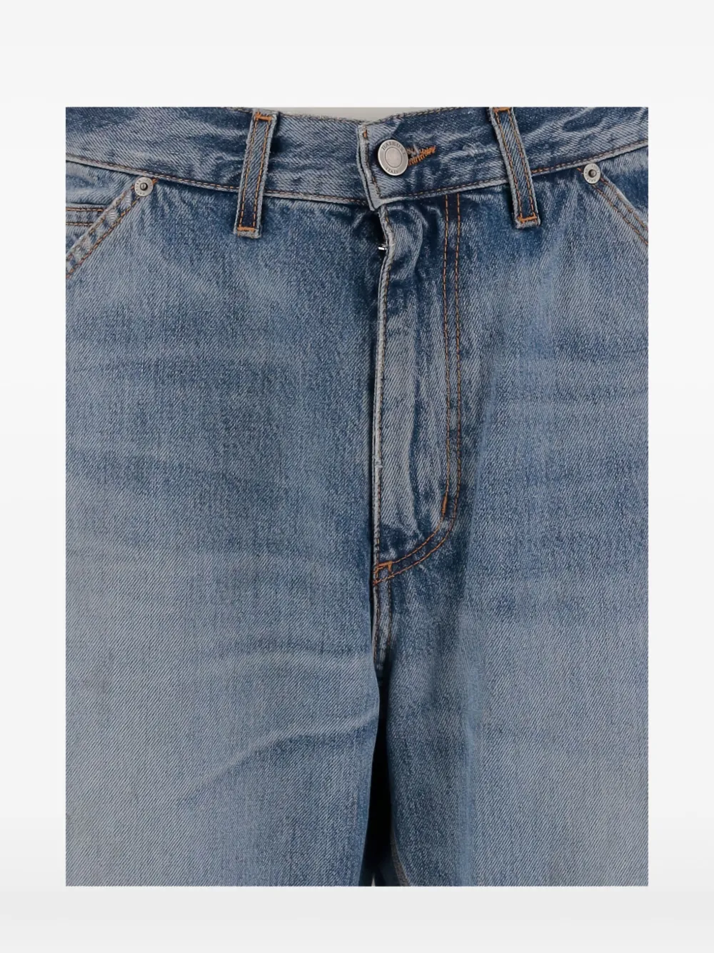 Haikure Contrast-stitching Cotton Jeans In Blue