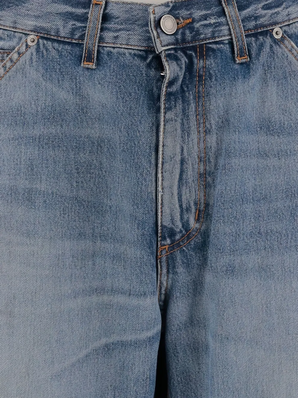 Haikure contrast-stitching cotton jeans - Blauw