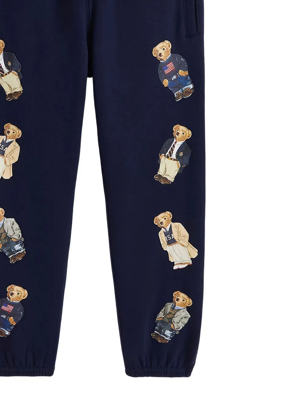 POLO RALPH LAUREN KIDS Broek met beerprint en trekkoord Blauw