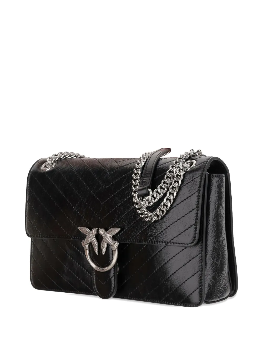 Pinko Classic Love Quilted Shoulder Bag In Black