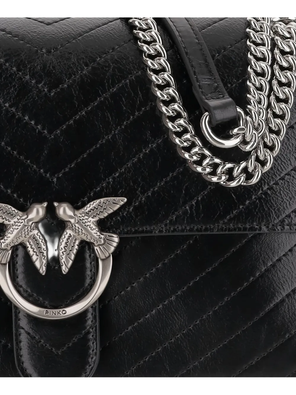 Pinko Classic Love Quilted Shoulder Bag In Black