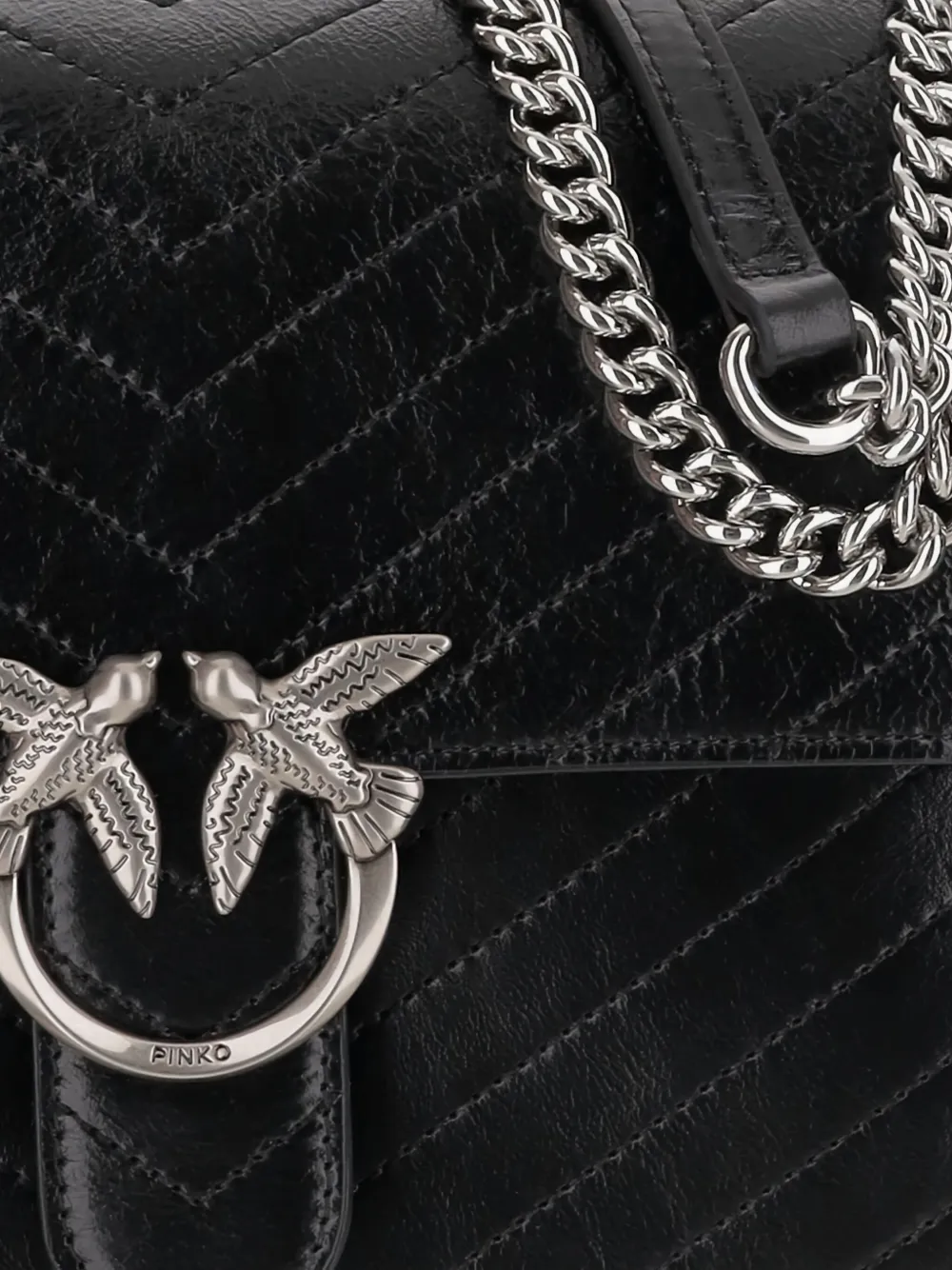 PINKO Classic Love gewatteerde schoudertas Zwart