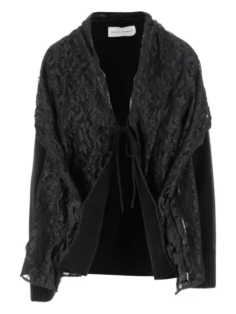 Niccolò Pasqualetti lace-insert crew-neck cardigan 