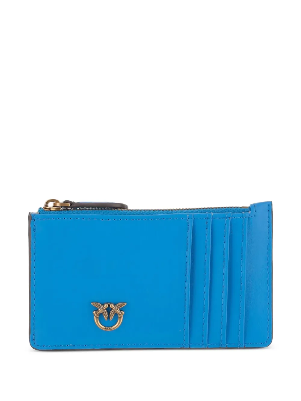 PINKO zip-top logo-plaque cardholder | Blue | Image 1