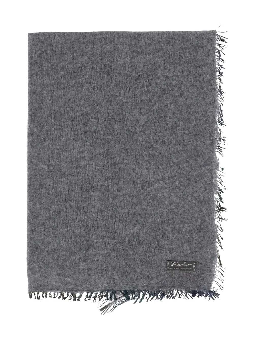 Faliero Sarti fringed cashmere scarf | Grey | Image 1