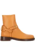 Valentino Garavani buckle-strap leather boots - Brown