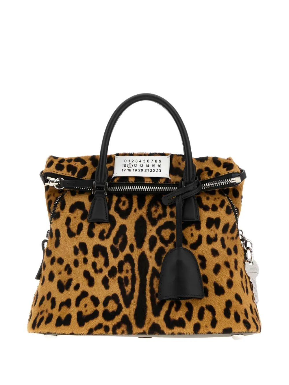 Maison Margiela mini 5AC leopard-print tote bag - ブラウン Maison Margiela mini 5AC leopard-print tote bag - ブラウン