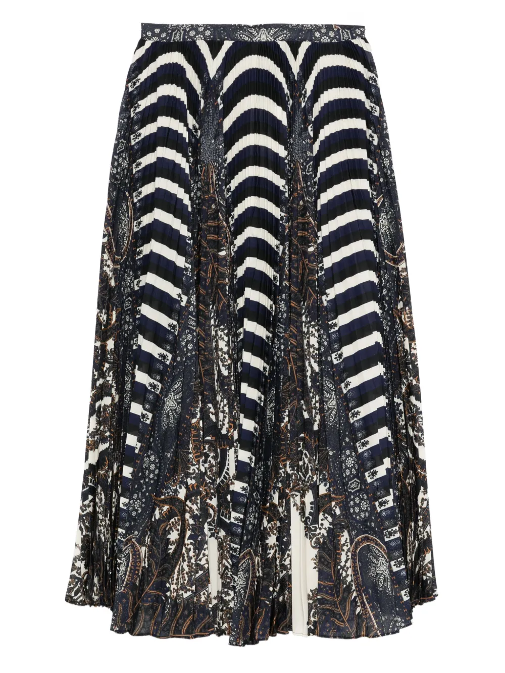 Ulla Johnson Paisley-striped Pleated Skirt In Black