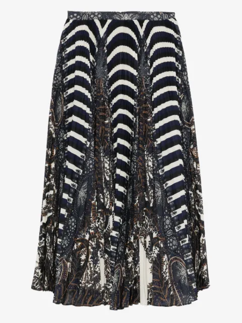 Ulla Johnson paisley-striped pleated skirt