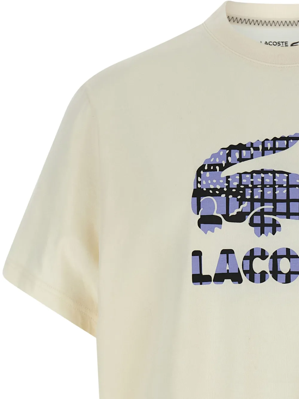 Lacoste X Daniil Medvedev Crocodile-print Crewneck T-shirt In White