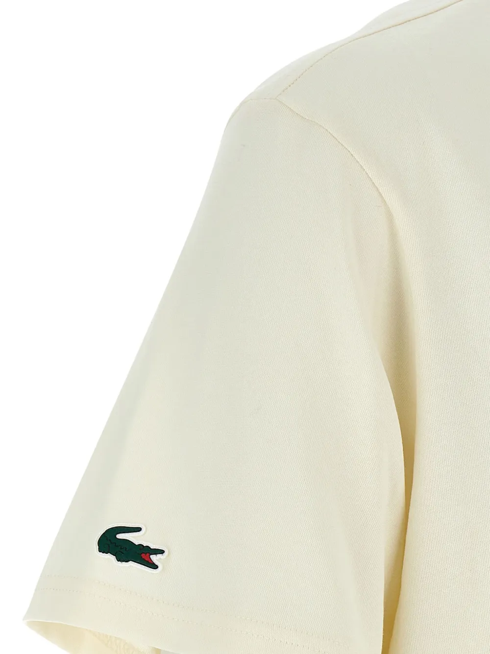 Lacoste X Daniil Medvedev Crocodile-print Crewneck T-shirt In White
