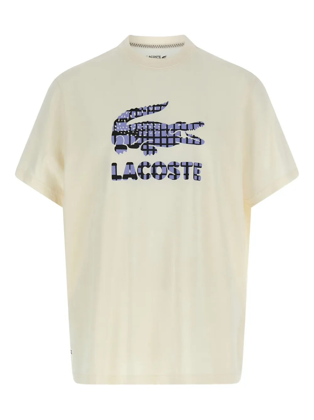 Lacoste X Daniil Medvedev Crocodile-print Crewneck T-shirt In White