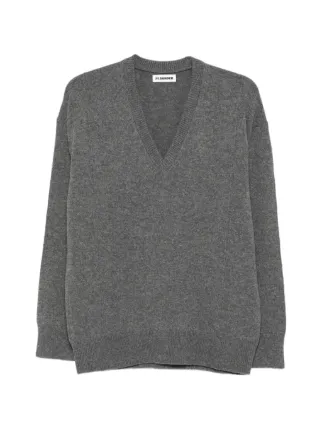 JIL SANDER グレー Vネック セーター Jil Sander V-neck Sweater | Grey | FARFETCH