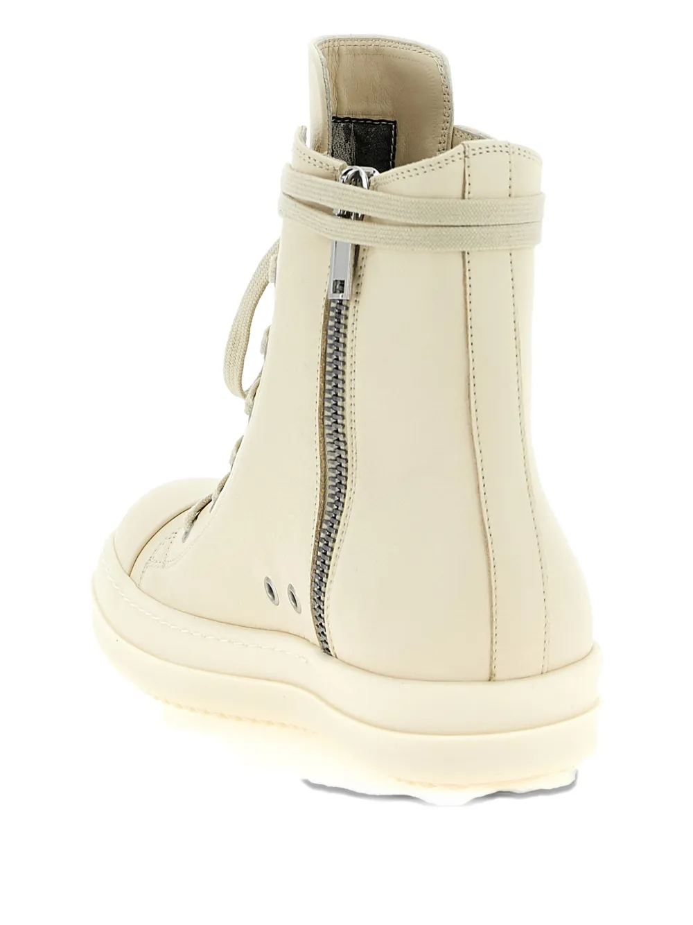 Rick Owens lace-up zipped sneakers White
