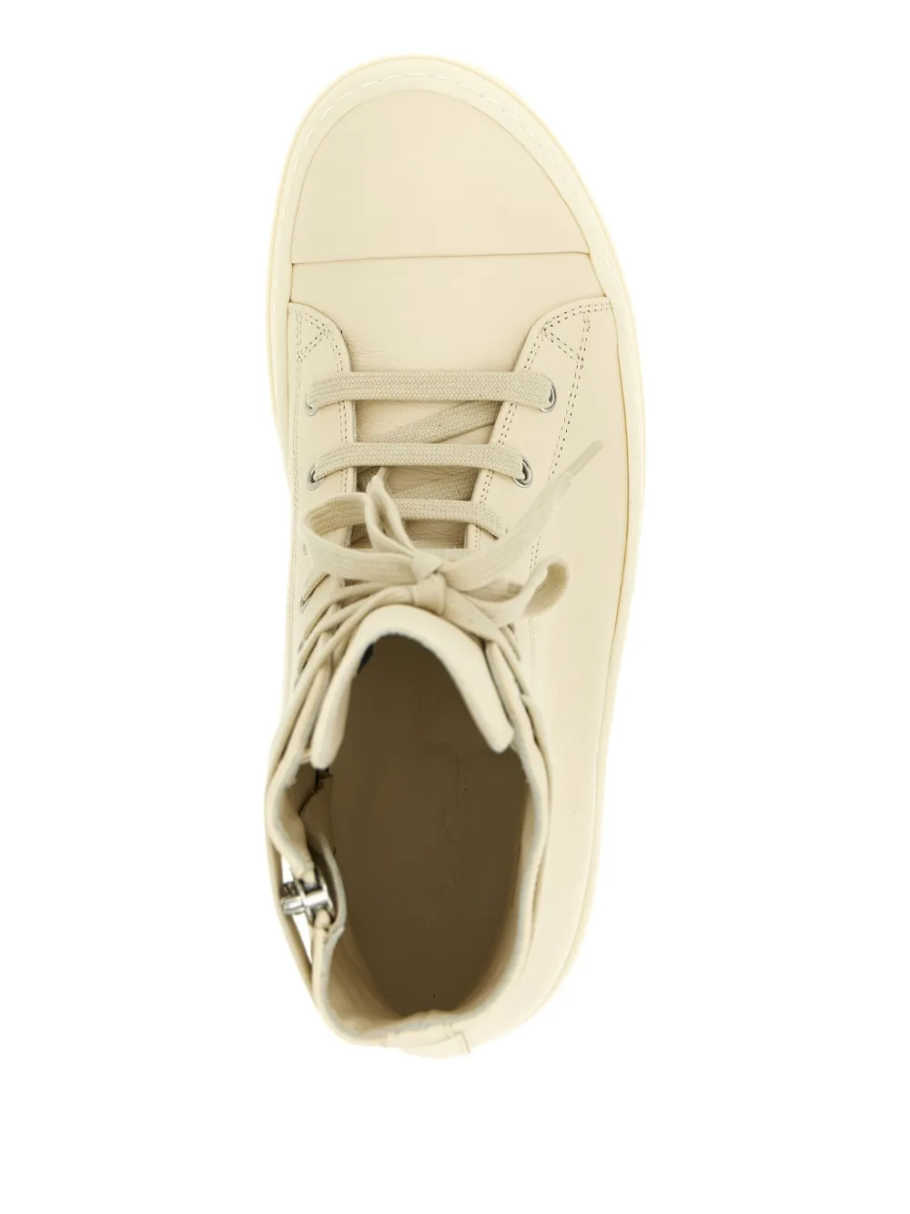 Rick Owens lace-up zipped sneakers White