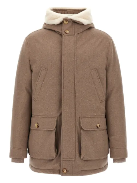 Brunello Cucinelli quilted shearling-detail coat