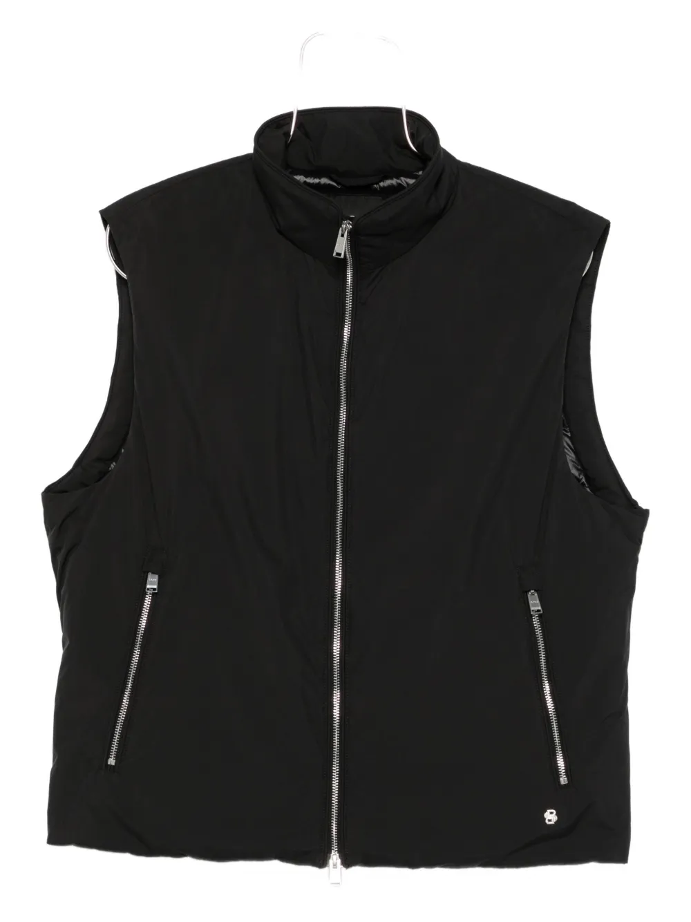 Hugo Boss Zip-front Waistcoat In Blue