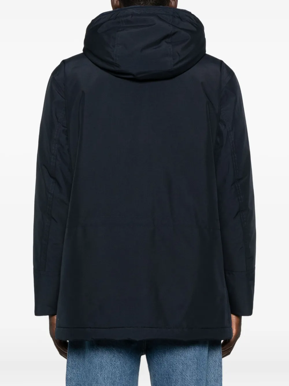 BOSS Jack met capuchon en knoopsluiting Blauw