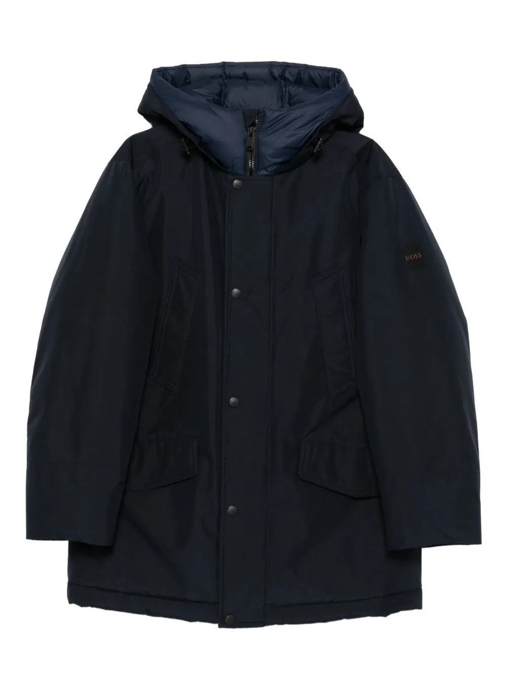 BOSS hooded button-fastening jacket | Blue | Image 1