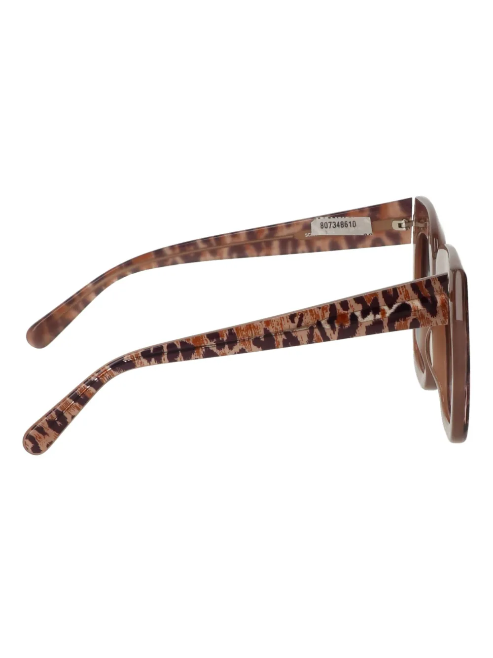 Stella Mccartney Leopard-print Square-frame Sunglasses In Brown