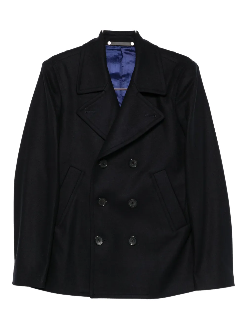 Paul Smith Double-breasted Peacoat In Black