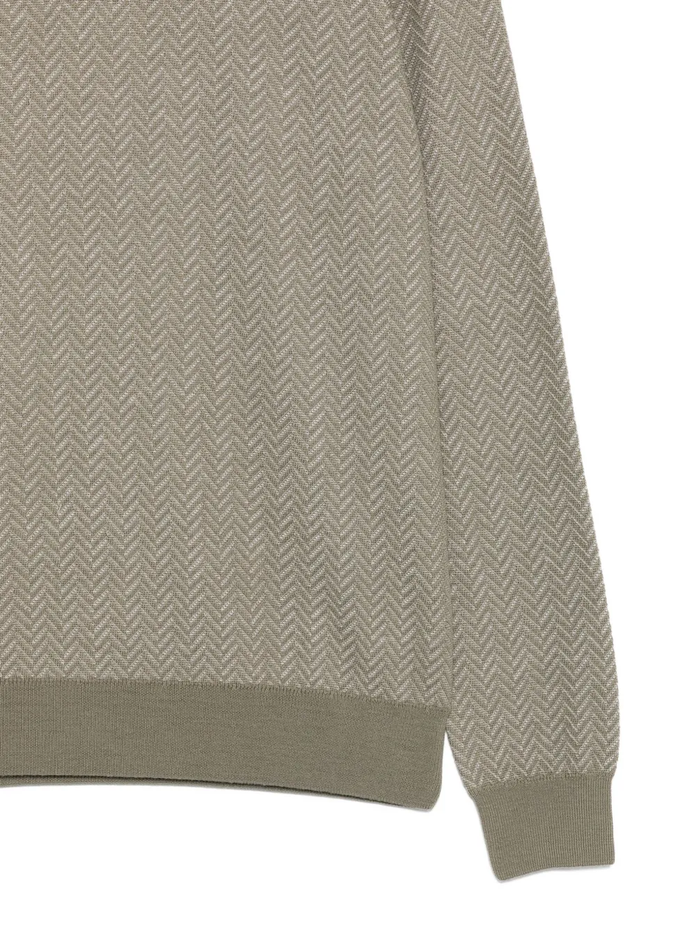 Hugo Boss Herringbone-pattern Sweater In Gray