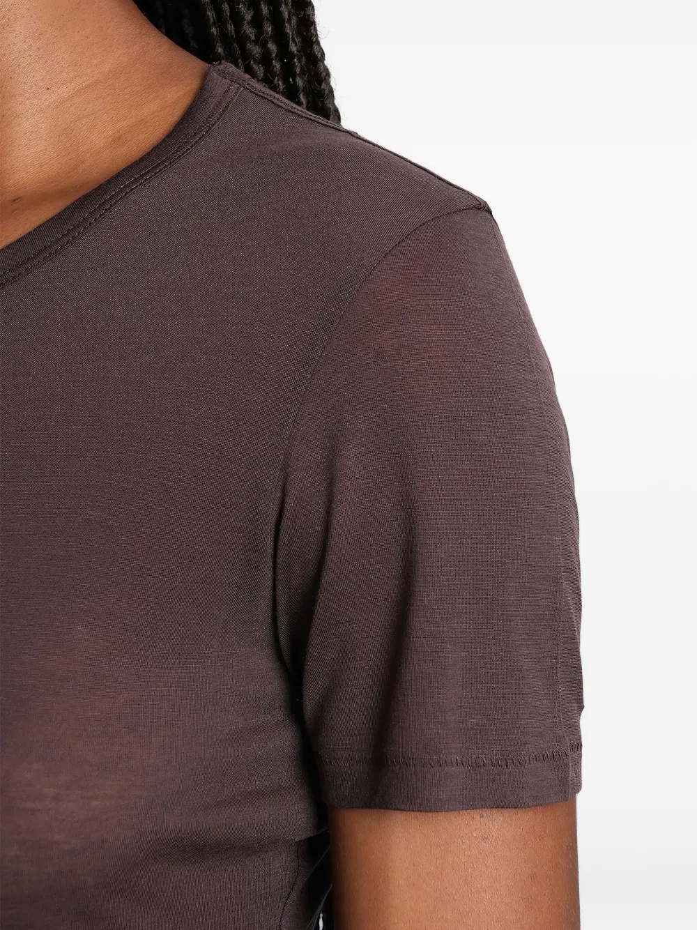 Anine Bing Sylvie T-shirt In Brown Wool And Polyester In Brown