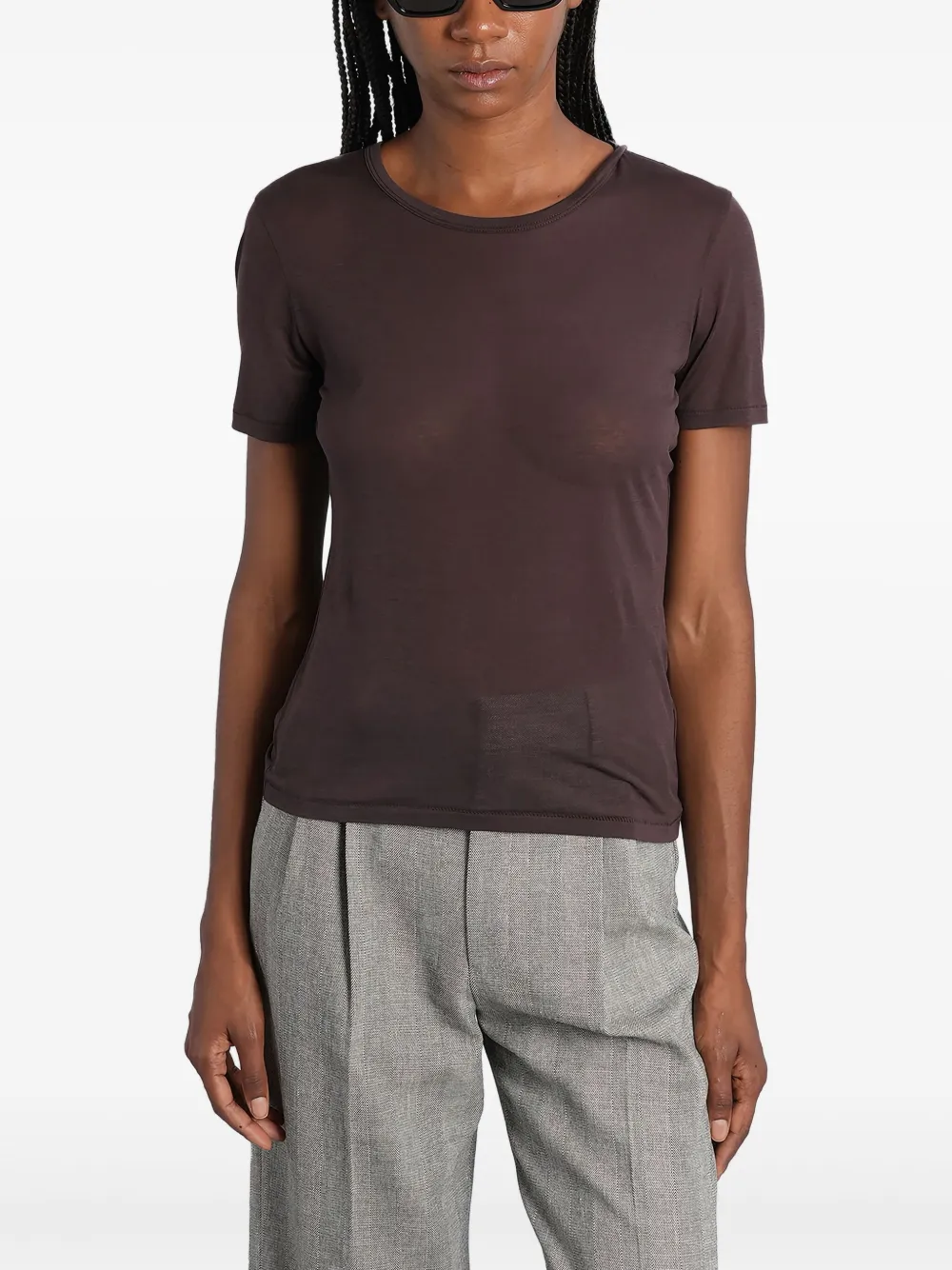 ANINE BING round-neck short-sleeve T-shirt | Brown | Image 1
