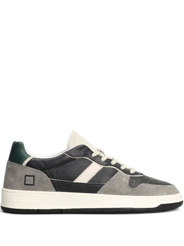Leather suede-panel Sneakers Grey FARFETCH PH